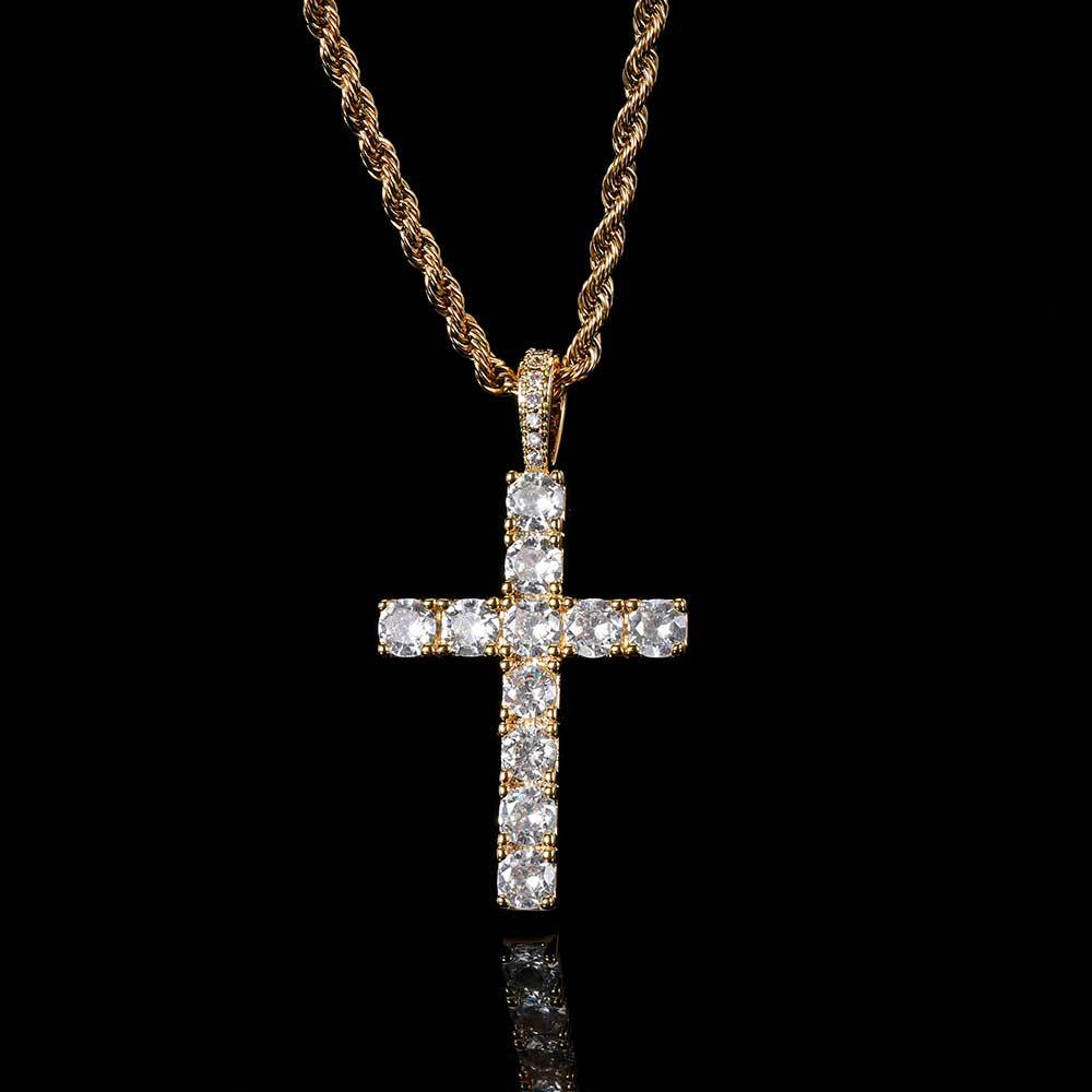 Faith™ | Gold-Moissanit-Kreuz-Halskette
