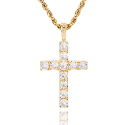 Faith™ | Gold-Moissanit-Kreuz-Halskette