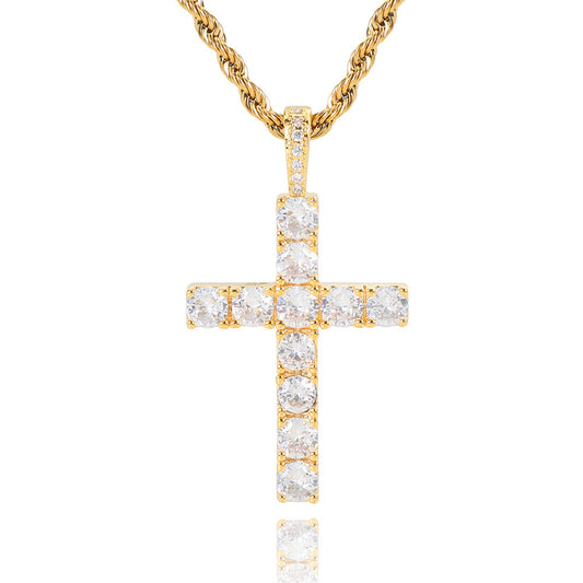 Faith™ | Gold-Moissanit-Kreuz-Halskette