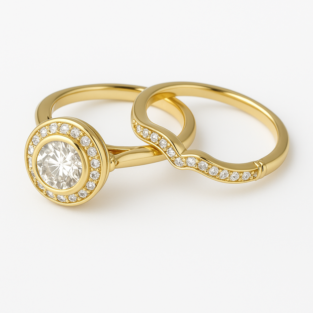 Bjorn™ | Vintage-Ring-Set aus Gold und Zirkonia