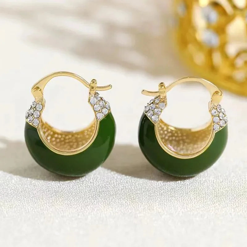 Retro Green Earrings