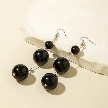 Black Beads Earrings