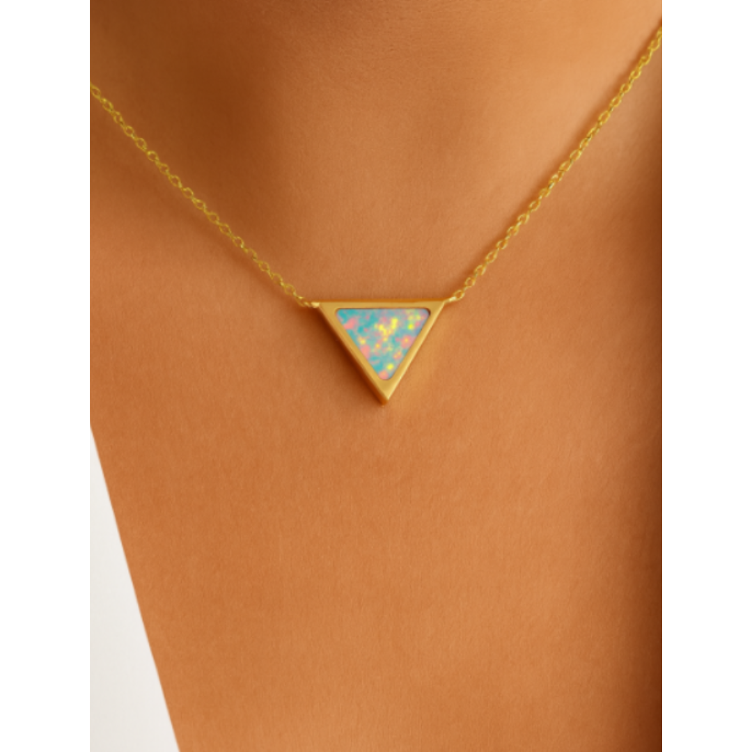 Moonstone Necklace – Triangle Medallion