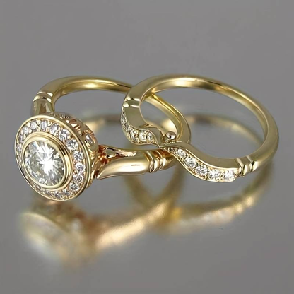Bjorn™ | Vintage-Ring-Set aus Gold und Zirkonia