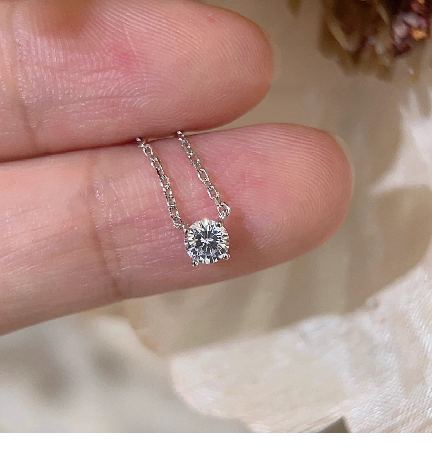 Clea™ | Gold Moissanite Stone Necklace